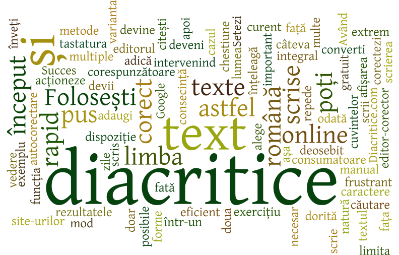 Adăugarea diacriticelor într-un text